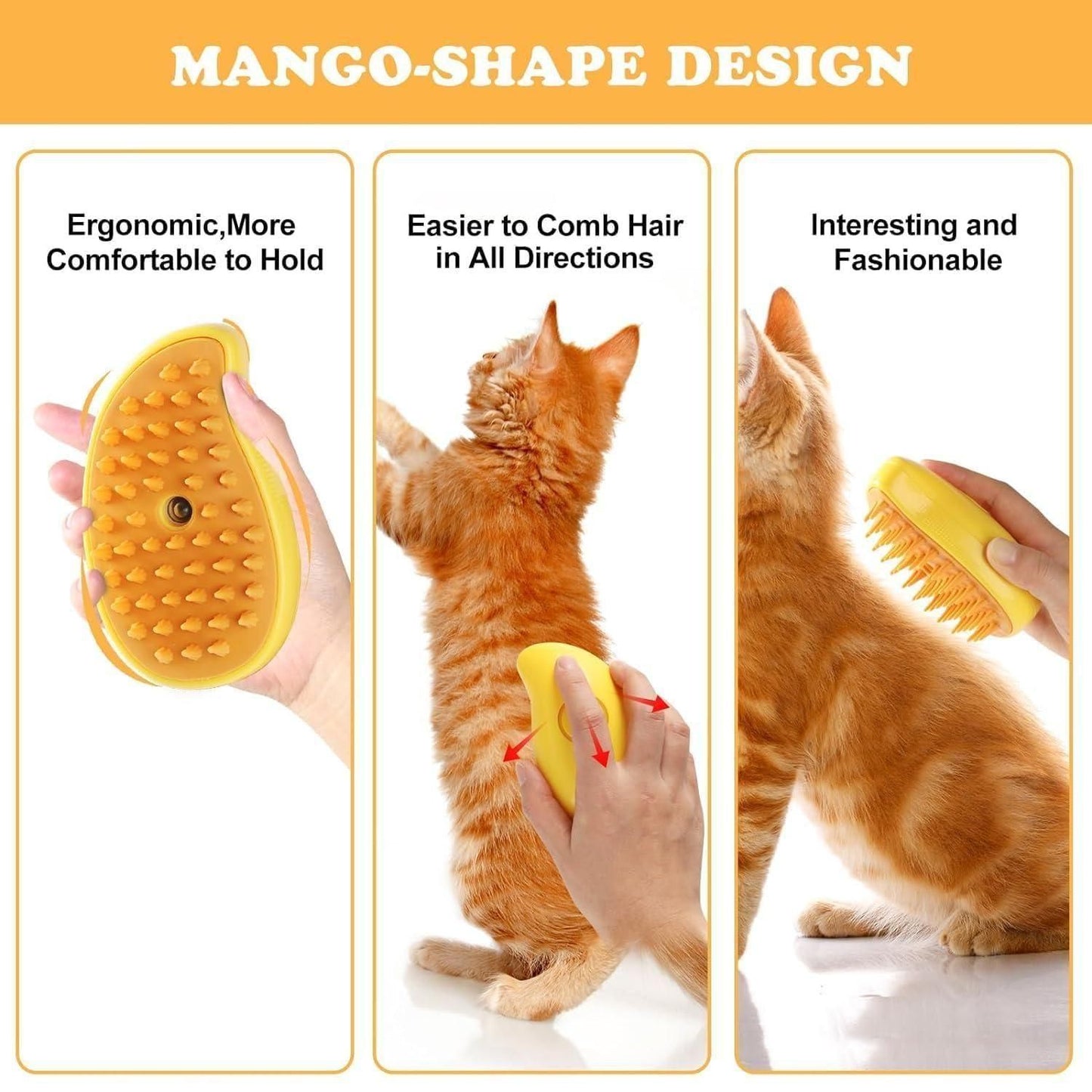 3-in-1 Steamy Pet Hair Brush & Cleanser